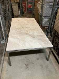 Carrara marble coffee table rectangular with steel legs