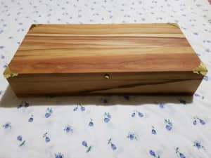 Hand Made Wooden Box,42.5x21x8cm,Sustainably Sourced,Wood Craft Art.