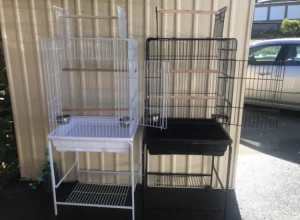 BRAND NEW Open Roof Large Cage with metal bowls on trolley eftpos ava