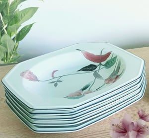 Mikasa Silk Flowers Bowls & Plates x 8