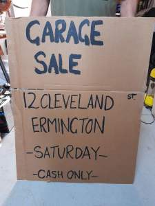 Garage Sale - Bring your cash, and a carry bag.