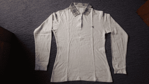 Burberry London Long Sleeves Ladies Polo Shirt, Cream