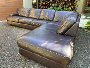 Plush Leather Corner Lounge