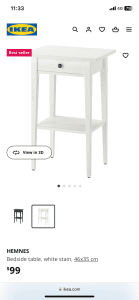 Ikea beside tables white