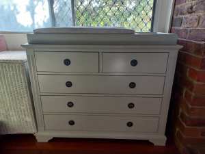 Baby change table and chest of drawers
