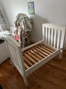 Needs to go this week! Bertini cot and toddler bed mattress