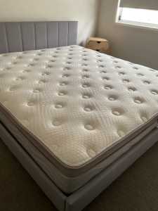 King size mattress, base and bedhead