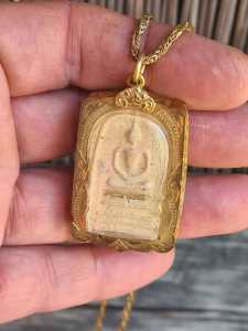 Old Thai Buddha Amulet. Pendant.