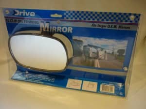 DRIVE XL Clip On Towing Mirror Fits Larger O.E.M. Mirrors. Brand NEW!