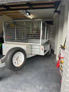 8x5 Foot Caged Trailer with Lockable Tool-Box