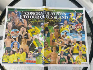 NEW 2 Sided Souvenir Poster Queensland Olympic Medallist Tokyo 2021