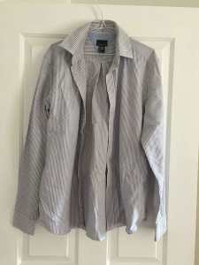 New Mens H&M Cotton Shirt Blue Stripe Size M