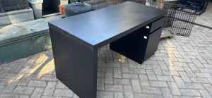 Old black IKEA desk with cupboard and drawer