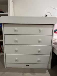 Baby change table chest of drawers