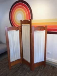 room divider, screen, pine screen with fabric, WE CAN DELIVER