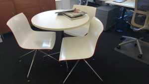 Small funky white & red dining table