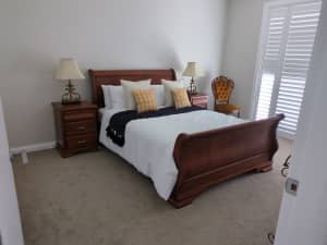 Queen bedroom suite including bed, bedsides and tallboy