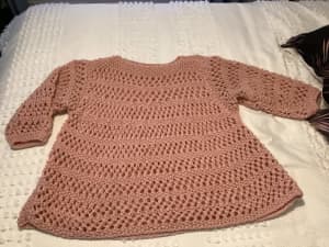 Hand knitted jumper. See sizes on pics.