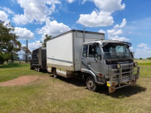 Nissan UD Turbo Truck $31,000 and 17ft Triaxle Trailer. Will Separate.