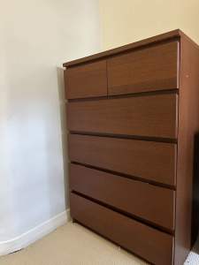 IKEA malm 6 drawer chestnut oak Turramurra collection