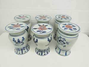 6pc Chinese Porcelain Garden Stools. Good Condition. Carlingford