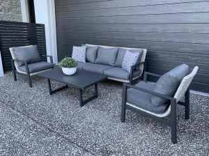 Charcoal aluminium wicker outdoor furniture lounge set
