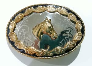 German Silver horse buckle