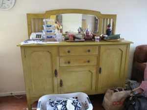 Wooden sideboard with mirror
