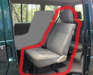 1xVw Caravelle T4 TRANSPORTER Van middle Rear Seat FOLDING Single Unit