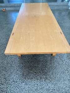 NOW SOLD - LARGE SOLID BLONDE WOOD DINING TABLE