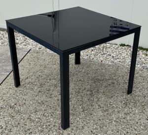 Aluminium and glass outdoor table