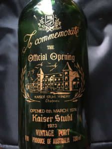 Vintage commemorative bottle - Kaiser Stuhl winery opening 1974