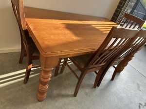 Hardwood Table and Chairs