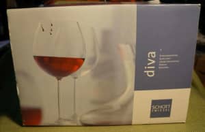 SCHOTT ZWIESEL Diva Burgundy Wine Glasses Set 6 in BOX