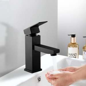 Black Square Bathroom Vanity Tap Sink Faucet