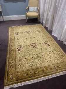 Rug hand knotted wool