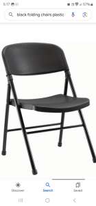 $20 for 4 BLACK FOLDING CHAIRS