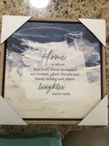 Splosh framed quote “Home is where love lives…