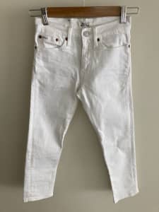 Ralph Lauren Boys White Slim Stretch Jeans - Size 8