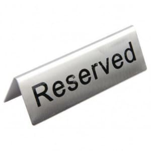 Olympia (Pack of 10) Stainless Steel Table Sign - Reserved