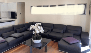 7-8 Seated Black Leather Corner Sofa Lounge