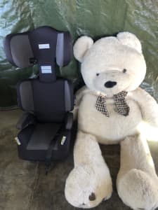 Booster seat and huge teddy