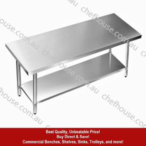 Commercial Stainless Steel Kitchen Bench, prep/work/shop/home/bar/cafe