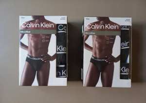 Mens NEW genuine black Calvin Klein Underwear briefs 3 Pack Box Size L