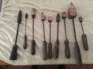 Vintage blacksmith soldering irons