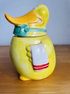 Duck shape cookie jar. About 30cm tall. Pick Up West Moonah