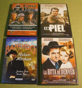 DVDs RARE Western and War films SPANISH language only BULK