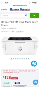 HP Laser Printer plus Brand New Genuine Toner Cartridge