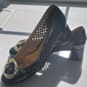 Black Pantent Nina Armando Shoes Size 39