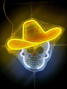 Mexican Skull Neon LED Decor Calavera De Los Muertos